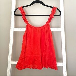 forever 21 frilly bright red tank top​​​​​​
